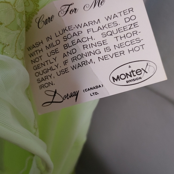 Nos vintage 60's lime green babydoll chemise M - Picture 10 of 12